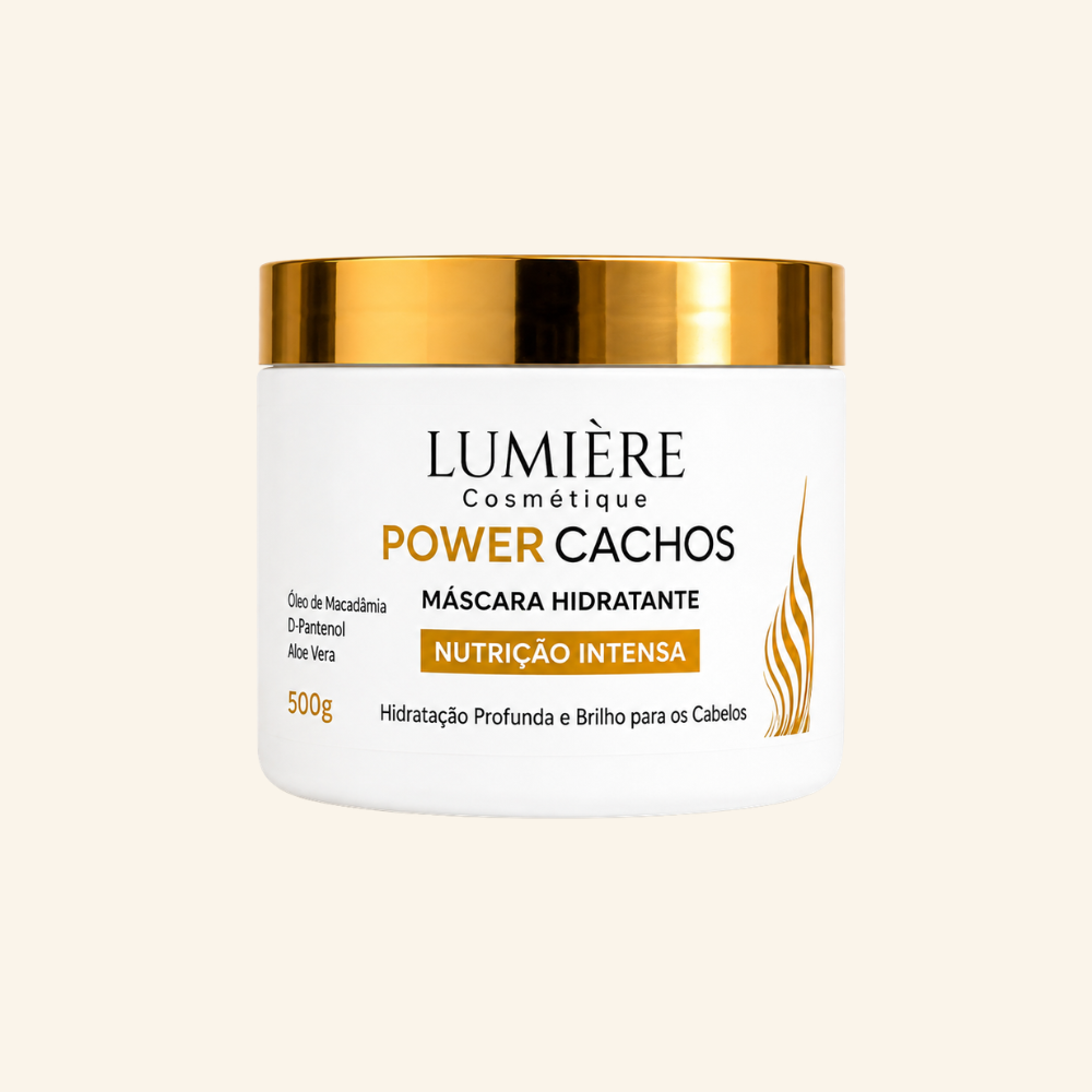 Máscara Hidratante Lumière Power Cachos 500g – Nutrição Intensa e Brilho