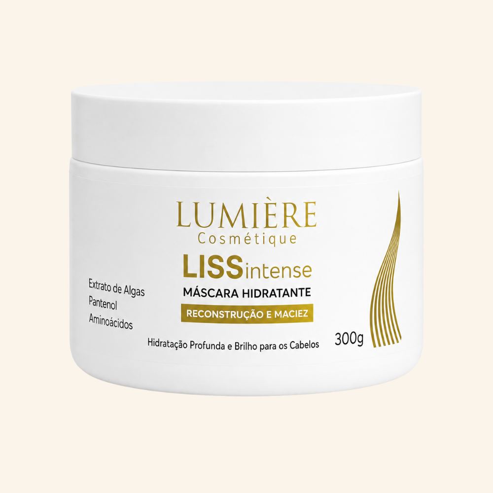 Máscara Hidratante Lumière Cosmétique LISS intense Reconstrução e Maciez – 300g